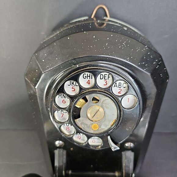 Vintage Black Automatic Electric AE50 Rotary Wall Telephone Needs Cleaning - Picture 2 of 16